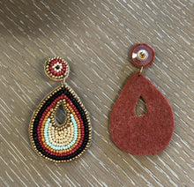 Load image into Gallery viewer, Multi-Colored Beaded Teardrop Earrings
