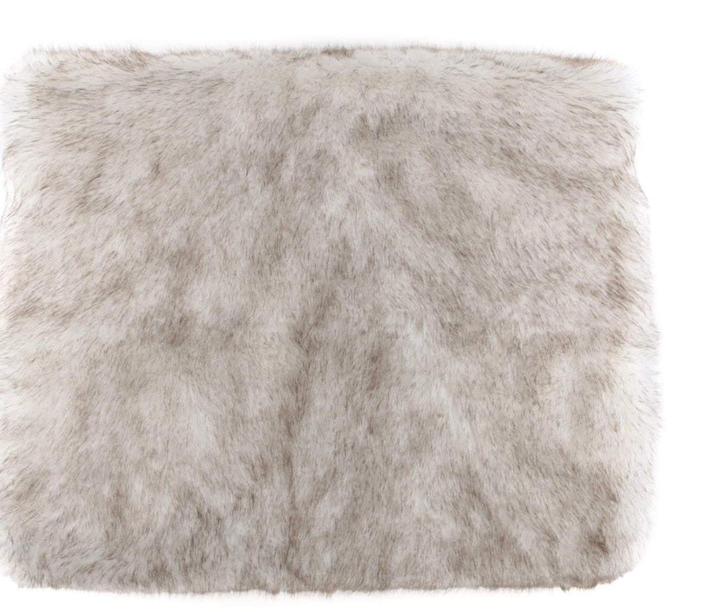 Angora Ivory Faux Fur Throw Blanket