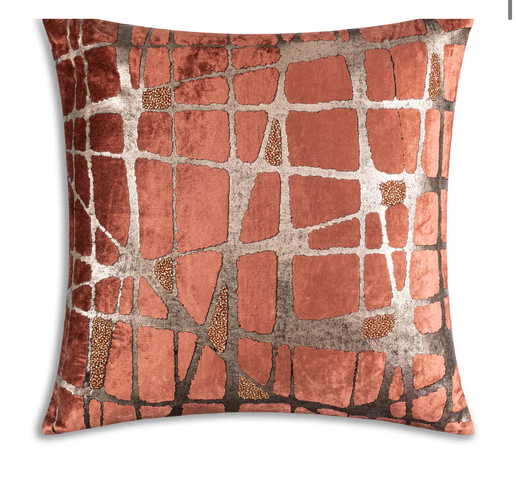 Abstract Rust Gold Pillow