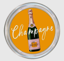 Load image into Gallery viewer, Champagne Please Glass Coaster 5&quot;
