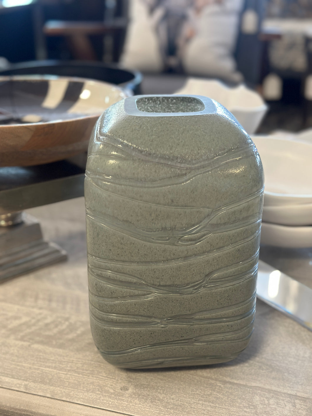 Gray Etched Vase