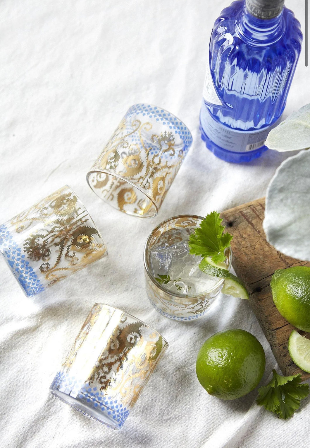 Golden Ikat Cocktail Glass
