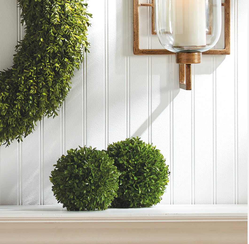 Faux Boxwood Hanging Orb