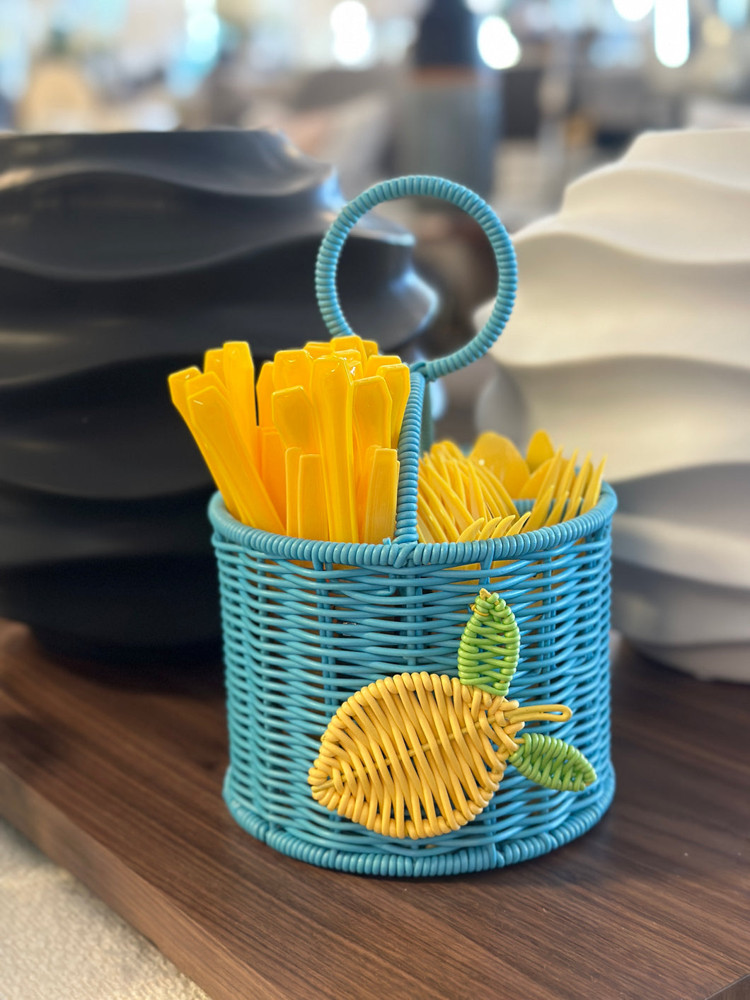 Lemon & Wicker Silverware Caddy