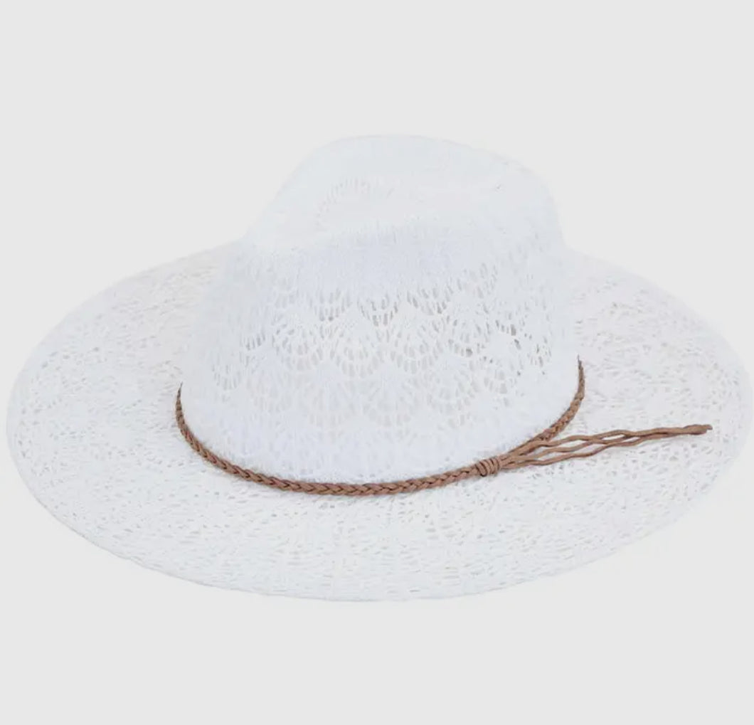 Horseshoe Lace Knit Panama Hat