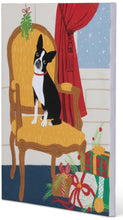 Load image into Gallery viewer, Holiday Canvas Artwork Sitting Bulldog On Chair
