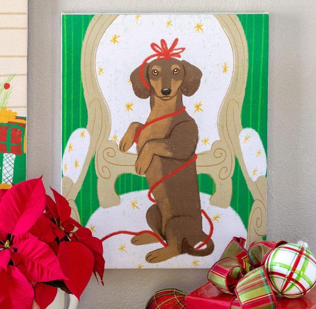 Holiday Canvas- Dachshund