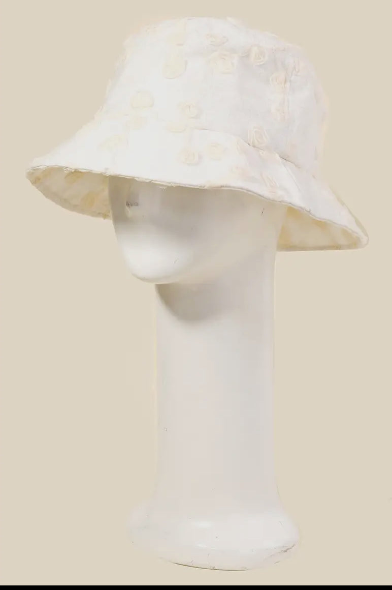 Flower Embroidered Bucket Hat