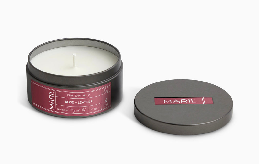 Maril Rose & Leather Candle