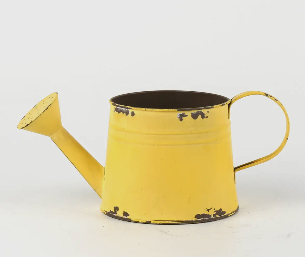 Yellow Watering Can Planter