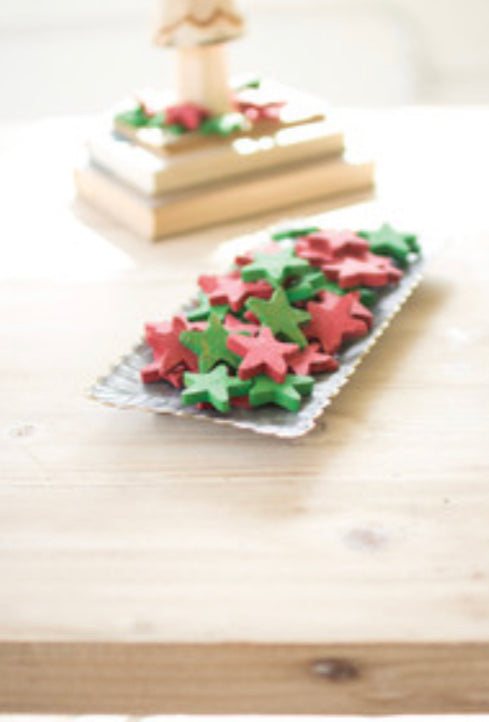 Red & Green Clay Stars- Individually Sold