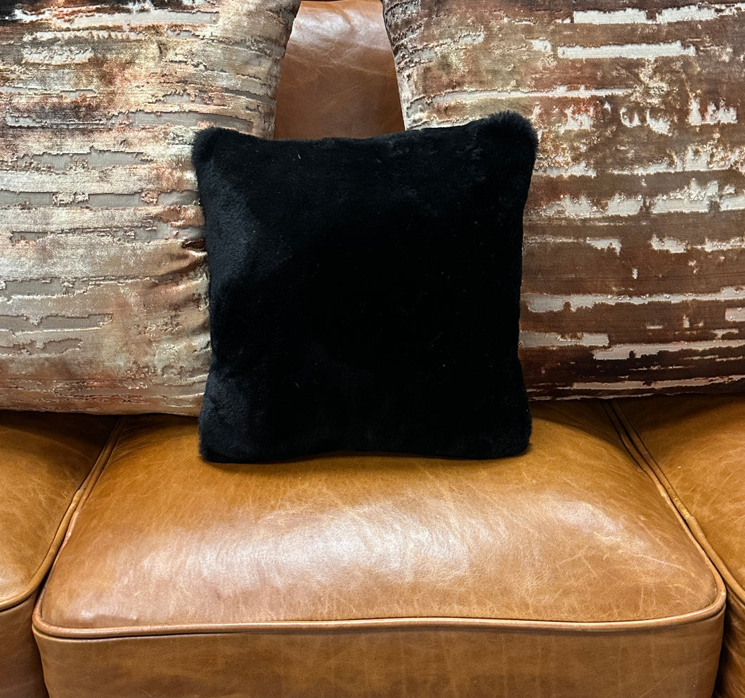 Black Faux Fur Pillow