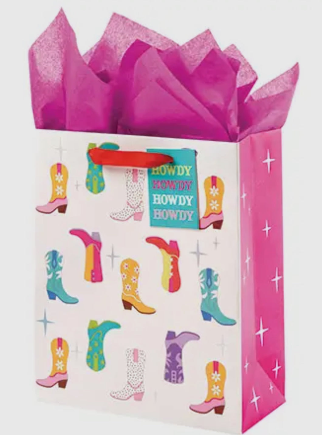 Pink Cowgirl Boots Gift Bag