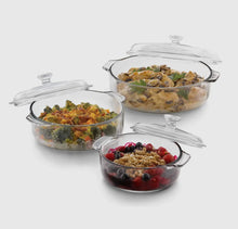 Load image into Gallery viewer, Glass Casserole Dish Set w/ Covers
