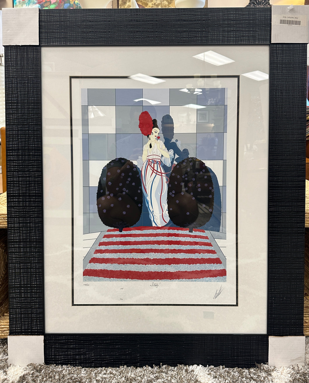 Serigraph Framed “Lafayette” By Erté Artwork