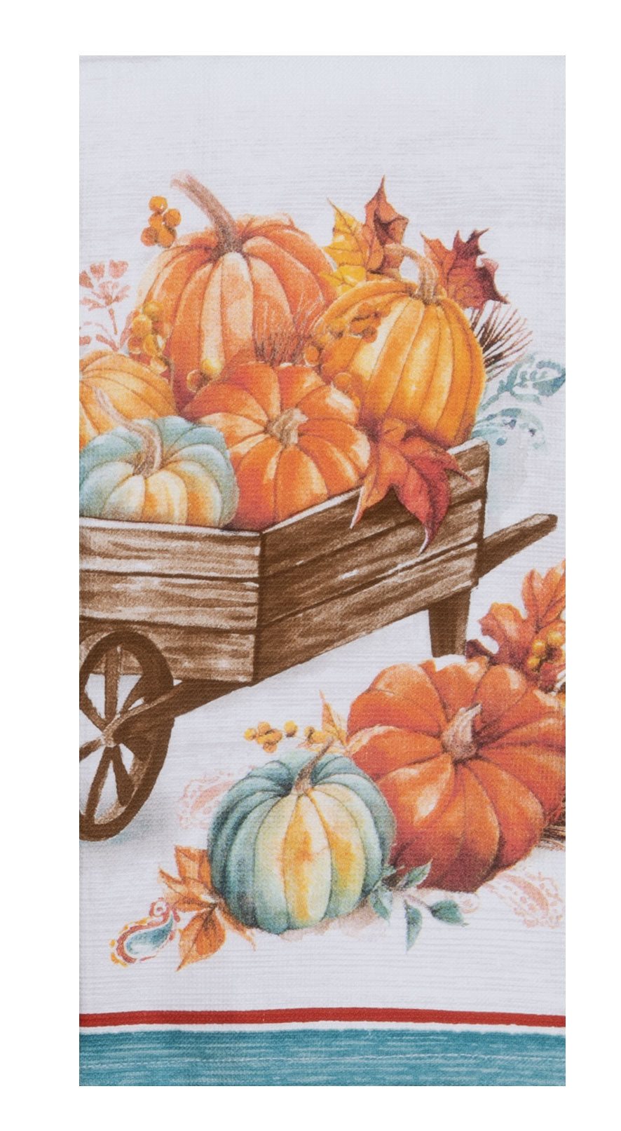 Harvest Pumpkin Wheelbarrow Terry Kitchen Towel