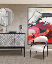 Load image into Gallery viewer, Black Modern Credenza W/ Bone Inlay
