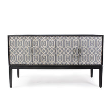 Load image into Gallery viewer, Black Modern Credenza W/ Bone Inlay
