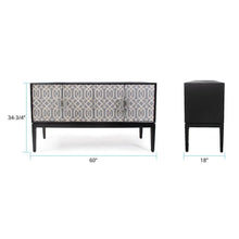 Load image into Gallery viewer, Black Modern Credenza W/ Bone Inlay
