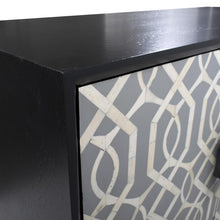 Load image into Gallery viewer, Black Modern Credenza W/ Bone Inlay
