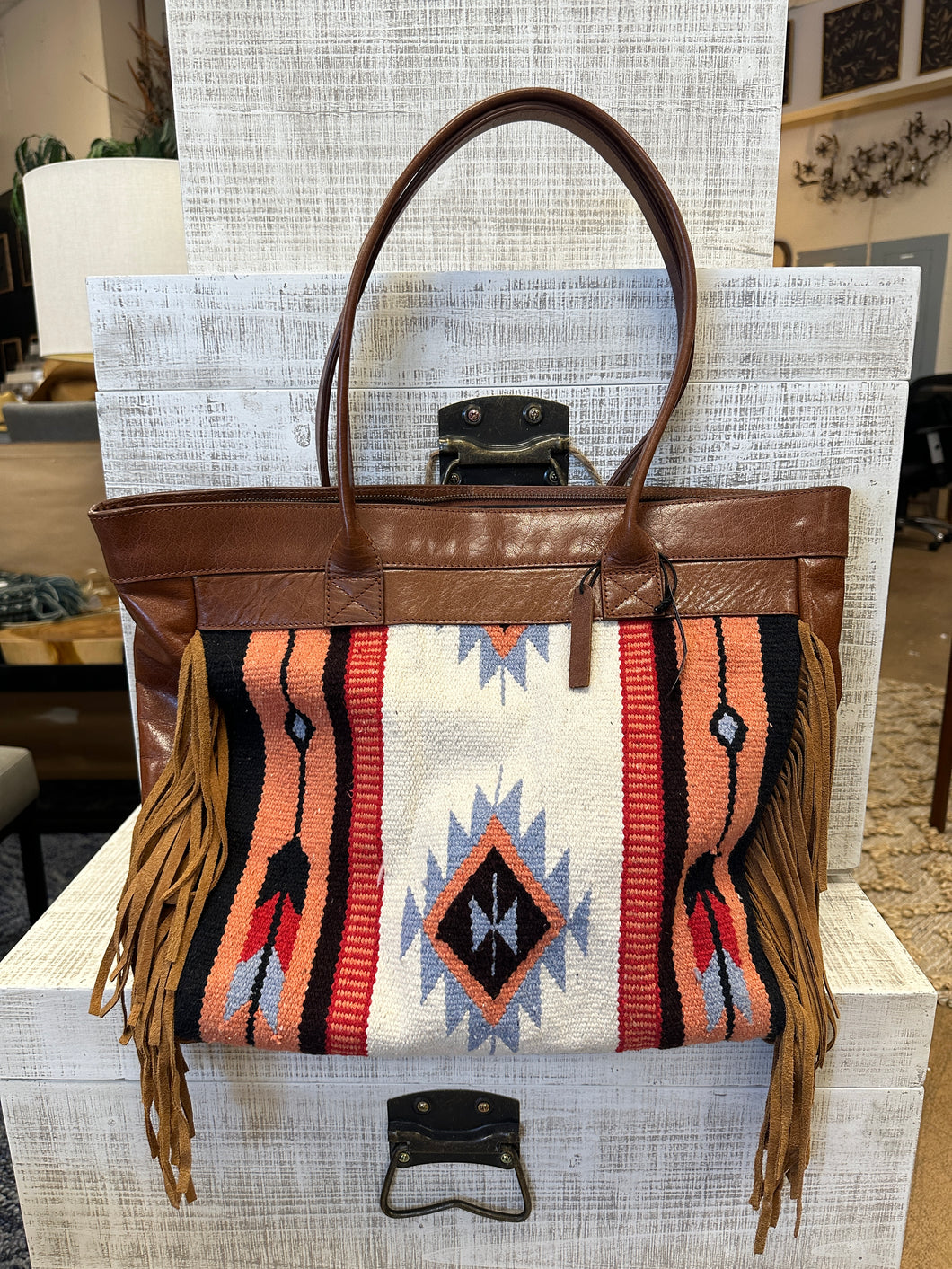 Southwestern Fringe Leather Bag