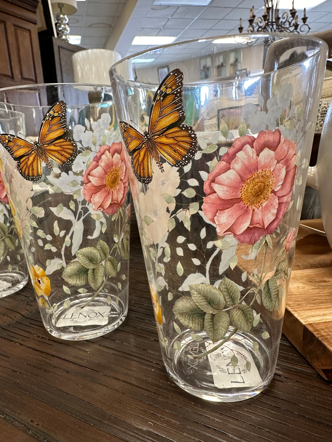 Indoor/Outdoor Butterfly Drink Glass S/4