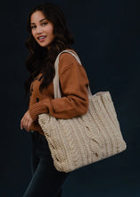 Load image into Gallery viewer, Cable Knit Handbag Collection Black/Cream
