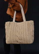 Load image into Gallery viewer, Cable Knit Handbag Collection Black/Cream
