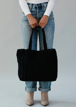 Load image into Gallery viewer, Cable Knit Handbag Collection Black/Cream
