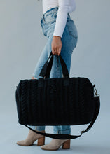 Load image into Gallery viewer, Cable Knit Handbag Collection Black/Cream
