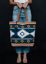 Load image into Gallery viewer, Navy/Yellow Aztec Handbag/Duffel Bag Collection
