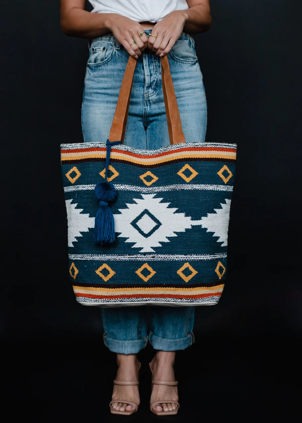 Navy/Yellow Aztec Handbag/Duffel Bag Collection