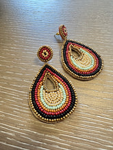 Load image into Gallery viewer, Multi-Colored Beaded Teardrop Earrings
