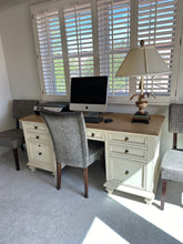 Load image into Gallery viewer, White Washed Desk w/ 7 Drawers
