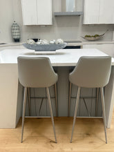 Load image into Gallery viewer, Gray Leather Barstool
