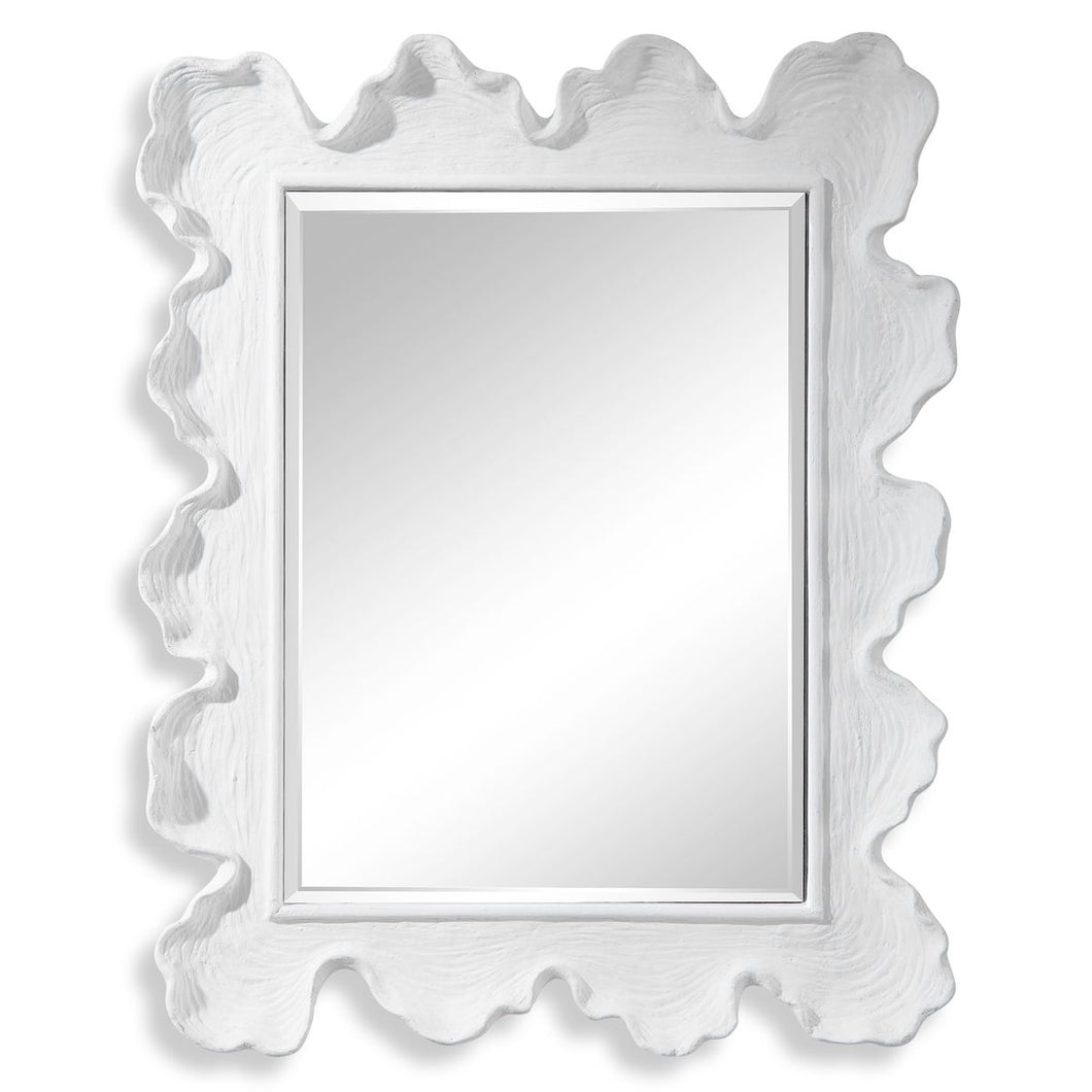 Matte White Sea Coral Coastal Mirror