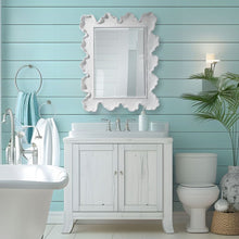 Load image into Gallery viewer, Matte White Sea Coral Coastal Mirror
