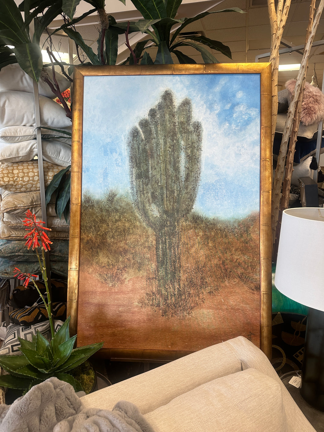 Gold Framed Cactus Signed Giclee