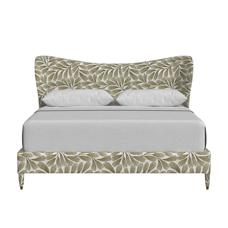 Hedge Green Upholstered Cocoon King Bed