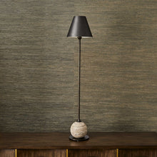 Load image into Gallery viewer, Slim Bronze &amp; Travertine Table Lamp

