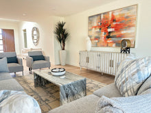 Load image into Gallery viewer, Blue/White/Gray Striped Pillow
