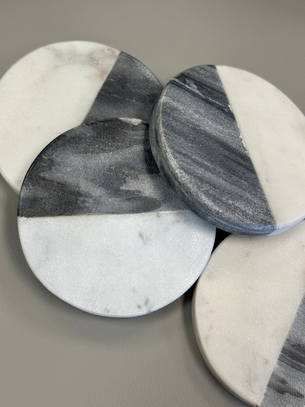Gray & White Marble Coasters