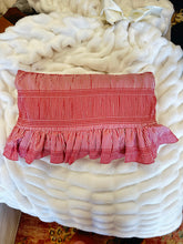 Load image into Gallery viewer, Red &amp; White Ruffle Pillow
