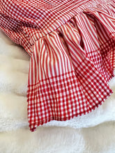 Load image into Gallery viewer, Red &amp; White Ruffle Pillow
