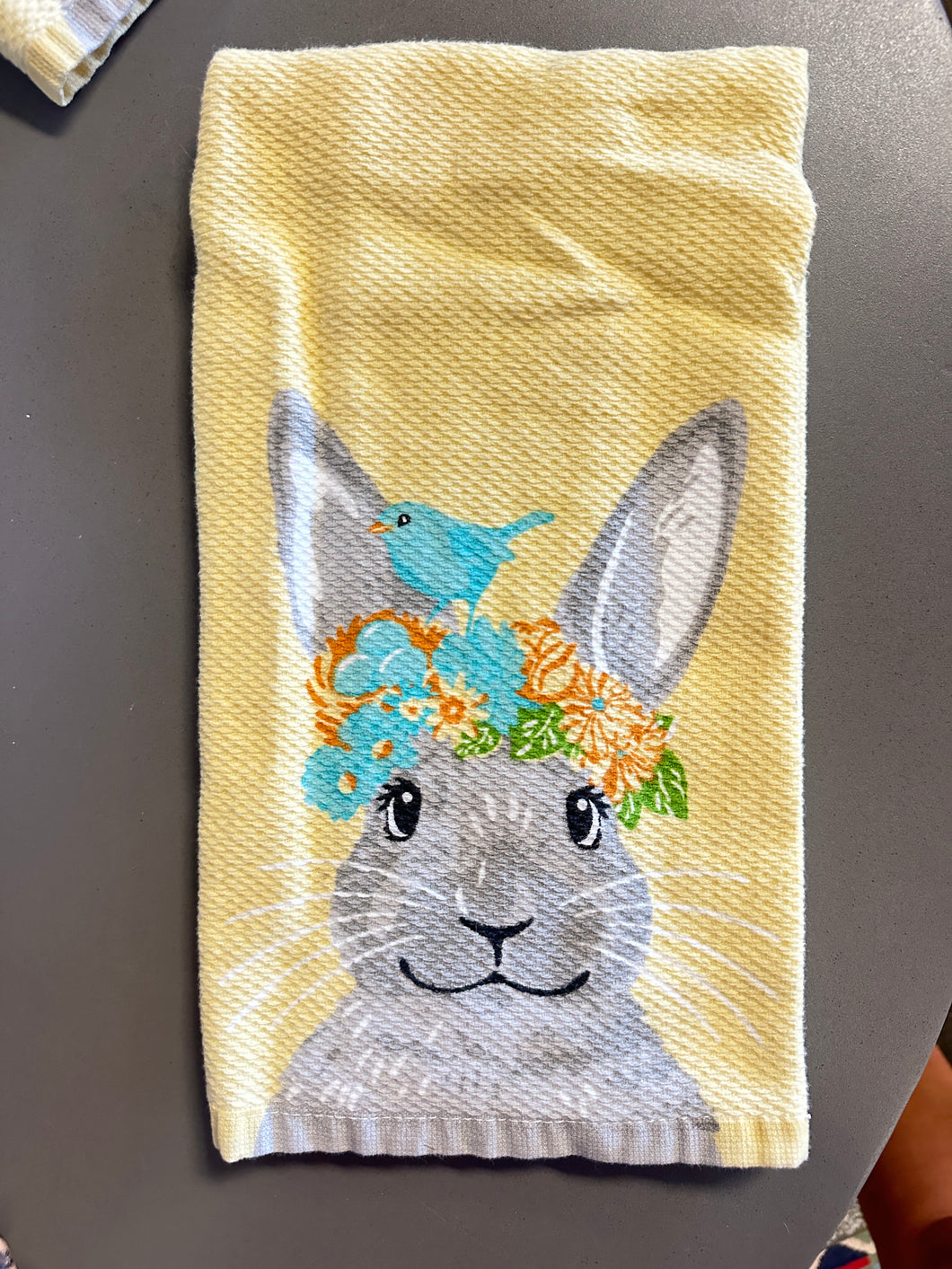 Yellow Bunny Tea Towel