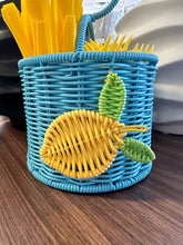 Load image into Gallery viewer, Lemon &amp; Wicker Silverware Caddy
