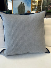 Load image into Gallery viewer, Navy Blue &amp; White Stitched Pillow
