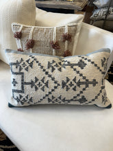 Load image into Gallery viewer, Blue and Cream Lumbar Pillow
