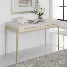 Load image into Gallery viewer, White Faux Shagreen Jewel Desk
