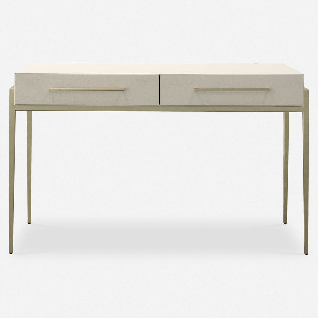 White Faux Shagreen Jewel Desk